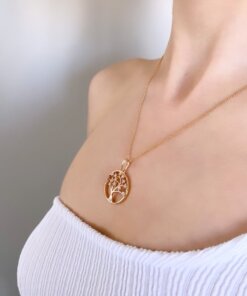 Hayat Ağacı Zircon Taşlı Kolye