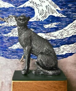 Leopar Gümüş Eskitme Model Şık Biblo